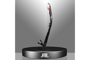 EXP VISION Tuba sec pour adulte - Tuba de plongée sans respiration - En silicone de qualité alimentaire - Embout buccal - Valve supérieure et clip de sangle de tête pour la plongée avec tuba et la