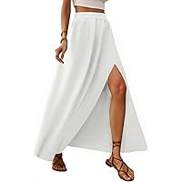 GORGLITTER Gonna Midi Attillata A Vita Alta Con Orlo Ondulato - Elegante Gonna A Coda Di Pesce Per Donna - Taglie XS-L