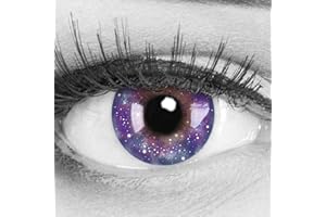 MERALENS Lentillas de colores 1 par Galaxy Universe Anime Manga - alta cobertura - Heroes Of Cosplay - lentillas anuales para disfraces, Halloween, carnaval con estuche
