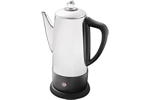 Quest 35200 Electric Coffee Percolator / 1.8L Stainless Steel Filter Coffee Machine / 30-45 Minute Keep Warm Functionality/Removable Filter/Makes Up To 12 Cups At Once / 1100W