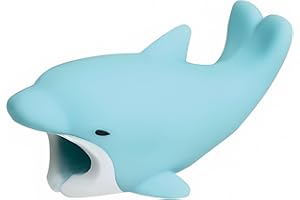 Suneast 2 Pcs Cute câble Animal Bite câble USB Cord Saver Protector Empêche la Rupture Support pour iPhone iPad téléphone Portable Accessoire de Protège - Dauphin