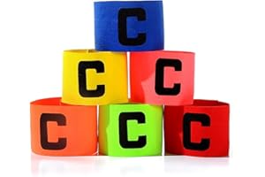 Wrzbest Captain's Armband Soccer Football Rugby Captain Armbands for Youth and Adult,Anti-drop Design - Pack of 6 Colors