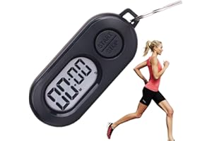 QUZENTE Reloj con Temporizador de Parada, cronómetro portátil, Llavero con Temporizador de Cuenta Regresiva, Mini Colgante con Pantalla Digital LCD para montañismo, Camping, Correr, Actividades al Aire Libre