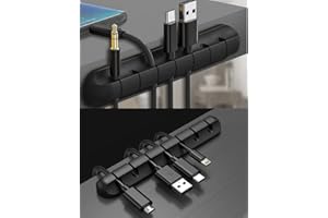 BoGoo 4 Pack Cable holder Clips, Cable cord Management Organiser Clip Silicone Adhesive for USB Charging Phone Sync Lead Mouse Wire Home Office PC Laptop - Black