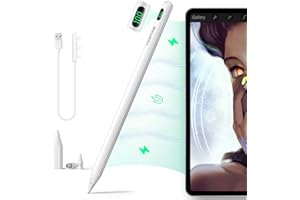 ‎HOMMIE Hommie Stift für iPad 2. gen【LED-Display/Magnetische Aufladung】 Stylus mit Handballenabweisung Neigungserkennung Pencil 2. Generation für iPad 10/9/8/7/6 Gen, iPad Pro 11"/12,9", Air 3/4/5, Mini 5/6