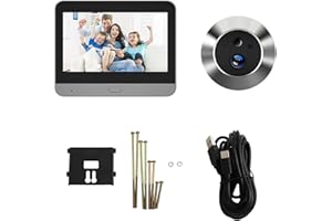RemixAst Caméra de Visualisation de Judas de Porte, Judas numerique avec écran LCD 1080p HD vidéo Sonnette WiFi sans Fil Vision Nocturne détecteur de Mouvement pour Appartement Maison
