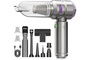 KITBEZN Handstaubsauger, Handstaubsauger Akku Kabellos, 4-in-1 Auto Staubsauger Stark, Akku Staubsauger mit Bürstenloser Motor per Auto, Haus, Tierhaare, Sofa Reinigung, Silber