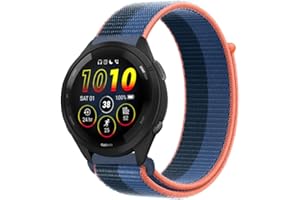Niboow 22mm Pasek do Garmin Forerunner 265/Forerunner 255/Forerunner 255 Music, Nylon Opaska na nadgarstek Bransoletki Zamiennik Garmin vivoactive 4/Garmin Venu 2/Garmin Active - Ciemny niebieski