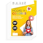 m-office A4 80 g Coloured Paper for Printers and Crafts, Assorted Paper for Children, Pack of Colours for Cards, School and C