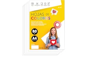 Papier A4 Couleur - Feuilles A4 80g Pour Imprimante Jet d'Encre et Laser, Ramette Papier Pour Loisirs Créatifs, Bricolage et Décoration M-office (100 feuilles, Blanc)
