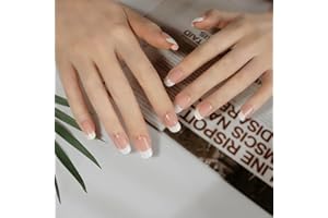 ‎DANNI & TONI DANNI & TONI Halb ausgehärtete Gel Nagelfolien (Happy-Go-Lucky) Frühling Halbgehärtete Nagelfolie, Französisch Gel Nagel Aufkleber, Weiß Rosa Französisch Nagel Wraps 28 Aufkleber