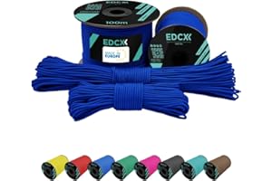 EdcX 2 mm Nylon Paracord 275 (50 et 100 m) - Corde 100% Nylon, Corde 3 brins, Corde Nylon 2 mm en Plusieurs Couleurs