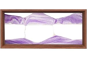 AzureLeap Pittura di Sabbia che Scorre Quadro 3D Sabbia Dinamica Paesaggio Marino, Decorazioni per Casa e Ufficio Giocattolo da Scrivania per Adulti Cornice in Legno [Viola-12]