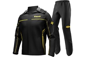HUIOP Imperméable Moto Combinaison de Pluie Hommes Femmes Cyclisme vêtements de Pluie Veste et Pantalon avec Sac de Rangement,Combinaison de Pluie Moto