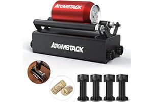 ATOMSTACK R3 Rullo Rotativo per Incisore Laser, Macchina per Incidere Modulo di Incisione Rullo Rotante Asse Y per Incisione di Lattine di Oggetti Cilindrici, Incisione Rotante a 360°