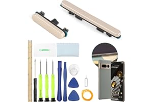 TGHongKy Ein-/Aus-Taste + Lautstärketaste für Google Pixel 7 Pro Power-Taste Lautstärkeregler Ersatzteile für Pixel 7 Pro Seitentasten-Ersatz-Set Mit Werkzeugen (Golden)