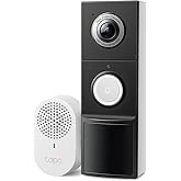 TP-Link Tapo Akıllı G&ouml;r&uuml;nt&uuml;l&uuml; Kapı Zili Kamerası, Zil, Pil veya Kablolu, 2K QHD Renkli Gece Vizonu, Aylık &Uuml;cret Yok, 180&deg; Ult