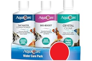 AquaCare Aquarium Water Care Pack - Tap Water Conditioner - Filter Bacteria - Crystal Clear