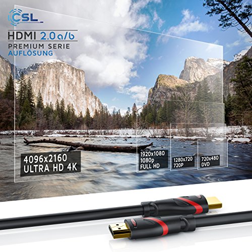 1m – Ultra HD 4k HDMI Kabel | High Speed with Ethernet | Kabel 3 fach geschirmt / inkl. Stecker- und Kontaktschirmung | 4K Ultra HD 2160p bei 60 Hz / Full HD 1080p | 3D / ARC / CEC | schwarz - 6