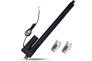 Jvnvlki Course 350 mm - 3000 N - Étanche IP65 - Entraînement linéaire 12 V - Moteur linéaire 5 mm/s - Avec étriers de montage pour porte Lift Coop, armoire, ouvre-fenêtre, ouvre-porte, domotique