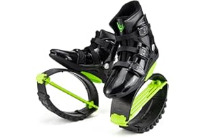 AGYHAM Springschuhe Kangoo Känguru Springende Schuhe-Unisex-Bounce-Schuhe - Fitness-Fitness Sport Jumping Laufstiefel (Color : Black+Green, Size : 36-38)