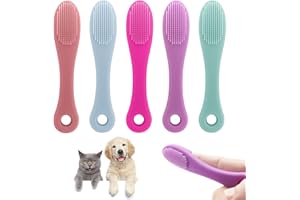LSYYSL 5 spazzolini in silicone per animali domestici, spazzolino colorato per dita, strumento per la pulizia orale per animali domestici, riutilizzabile, adatto per piccoli animali domestici (25 * 105 mm)