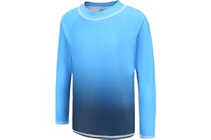AISYEE Boys Swim Top Long Sleeve Kids One Piece Rash Guard Swimsuit Boys Rash Vest Age 5-14