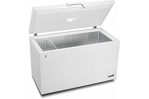 METRO Professional Congélateur bahut GHF2400, acier/aluminium, 136.5 x 73.5 x 83.5 cm, 400 L, 130 W, 1 panier, éclairage LED, avec serrure, blanc