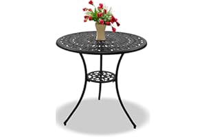 Homeology POSITANO Garden & Patio Black Cast Aluminium Bistro Table