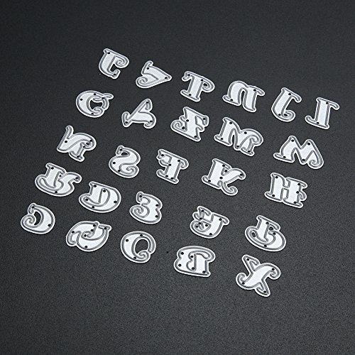 Demiawaking Schön Baum Form Stanzschablonen Metall Schneiden Schablonen für DIY Scrapbooking Album, Alphabet Buchstabe A-Z Schneiden Schablonen Papier Karten Sammelalbum Dekor (9) - 4