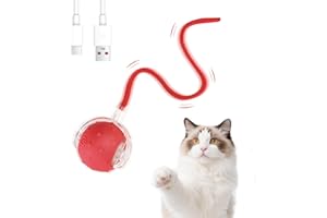 SPRIFITYY Pelota interactiva para gato, juguete eléctrico 360 grados, modelado automático, cuerda, canto inteligente, bola rodante, USB recargable