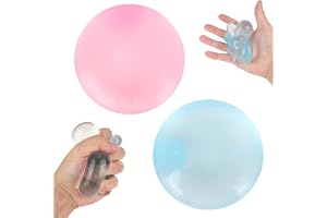 Gosknor 2 Kokosolja Squishy Leksaker Klämbollar för Vuxna Barn (Blå, rosa) | Formbar Icke Studsande Kokosolja-Boll-Fidgetleksak Mjuk Icke Klibbig Textur för Studier Arbete Avkoppling Rolig Gåva