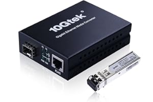 ipolex Gigabit Multi-Mode LC Fiber to Ethernet Media Converter with a SFP-SX Module, 1.25G Fiber to Copper RJ45 Media Converter, 1000Base-SX to 10/100/1000Base-TX (850-nm, 550m@OM2OM3MMF) 1-Pack.