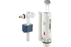 NT NOYON & THIEBAULT Conjunto de Cisterna con Válvula de Flotador + Mecanismo de Inodoro con Botón Pulsador 3/6 L | Sistema Completo de Doble Descarga | Fácil Instalación | NOYON & THIEBAULT