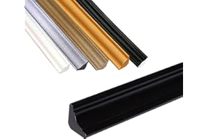 CJHZQYY Flexible Viertelstab, Selbstklebende TPE Quadrant Zierleiste, Anti-Schimmel-Sockelleiste, Wasserdichte Zierleiste für Wandkanten, Schrankkanten, Fliesenkanten (Schwarz 3M, 12 * 9mm)