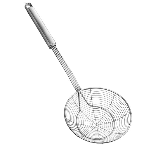 Spinnennetz-Schöpflöffel aus Edelstahl, Drahtnetz