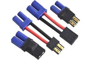 BOEEA RC LiPo Battery Connector Adapter Compatible with TRX Traxxas Lipo Battery Plug to EC5 Male Female on ESC Charger(2 Pairs)