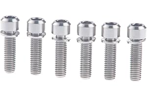 Ruifu Tornillos Allen de titanio M5 Gr5 con arandela 16 18 20 mm para vástago de bicicleta (paquete de 6)