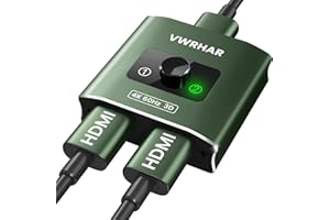Switch HDMI,4K60Hz Splitter HDMI VWRHAR, Aluminum HDMI Switch 2.0,Commutateur hdmi 2 entrées 1 Sortie ou 1 entrée 2 Sorties,Switch Support 4K3D 1080P HDR avec PS5/4 Xbox Blu Ray Lecteur DVD PC TV Box