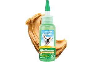 TropiClean Gel Senza Spazzolatura Gusto Burro di Arachidi | Dentifricio e spazzolino per cani | Spray per l'alito del cane | Gel per l'alito per cani | Prodotto negli Stati Uniti | Flacone da 59 ml
