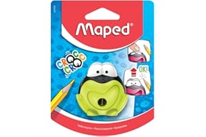 Maped - Taille-crayon - Boîte à crayons - Croc - Croc - Grenouille, couleurs variées