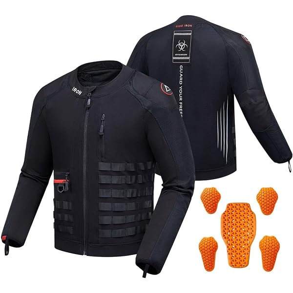 Veste Moto Homme IRON JIA'S - Protection CE Niveau 2 - Doublure Amovible - Style Vintage