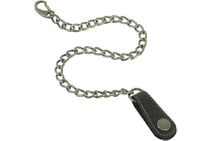 LEDERSHOP24 Cadena de seguridad de 45 cm para carteras , llaves, etc. Colores negro, marrón, beige