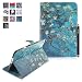 Produktbild iPad Mini 4 Hülle, Deenor Bunt Painting und Stilvoll Brieftasche Tasche PU Leder Flip Protective Stand Tasche Schutzhülle Hülle für Apple iPad Mini 4 Generation.[Branches and Flowers]
