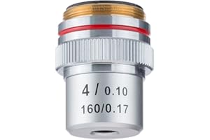 Obiettivo del microscopio acromatico AmScope A4X-V300 4X per microscopi composti