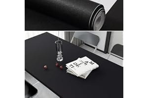 GENERIC 80cm×3m, Black Vinyl Wrap for Furniture Stickers, Black Vinyl Self Adhesive, Matt Finish Sticky Back Plastic Roll, Plastic Wrap for Furniture Makeover, Durable Contact Paper Self Adhesive Wallpaper