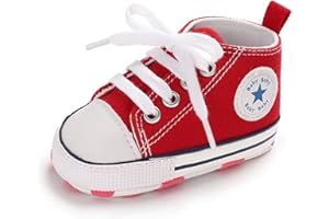 BAIELEY WALK IN THE CLOUDS Baby Boys Girls Infant Canvas Sneakers High Top Lace up Newborn First Walkers Cribster Shoe