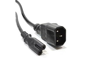 KENABLE CEI C14 3 Broches Mâle Fiche vers Figure 8 C7 Fiche Alimentation Adaptateur câble 1 m [1 mètre/1m]