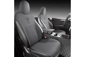 SERTUV Voiture Ensembles Housses Siège sur Mesure, pour Tesla Model Y 2021 2022 2023 Car Seat Cover Sets Sièges Avant Arrière Surround Complet Protection Accessoires,Greystyle2