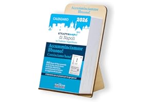 SIGEM Calendario STRAPPAPENSIERI di Napoli "ACCUMMINCIAMME BBUONO" frasi proverbi in dialetto Napoletano con supporto in legno.